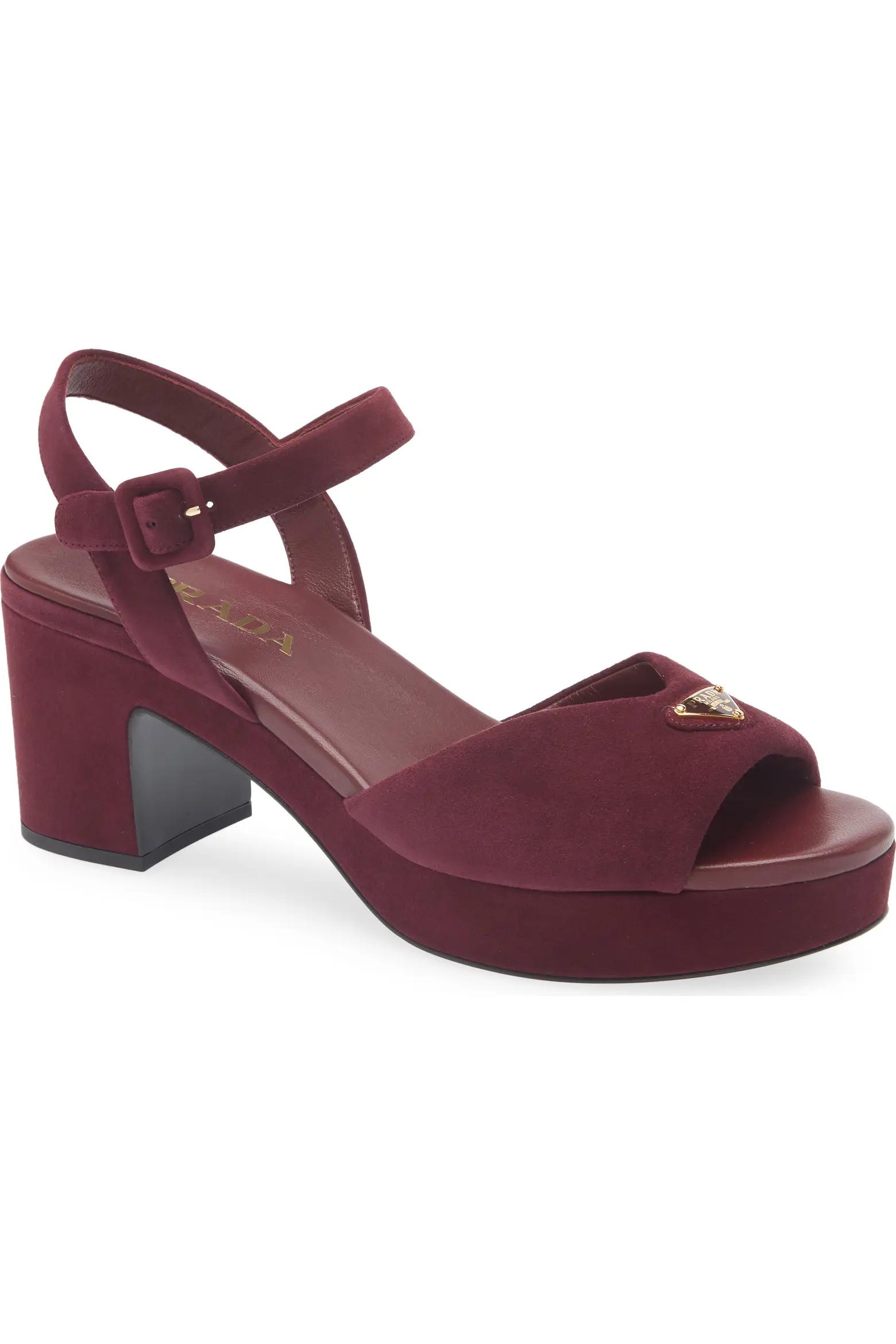 Burgundy Platform Sandals