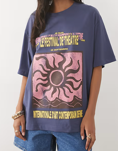 Navy Sun Graphic T-Shirt