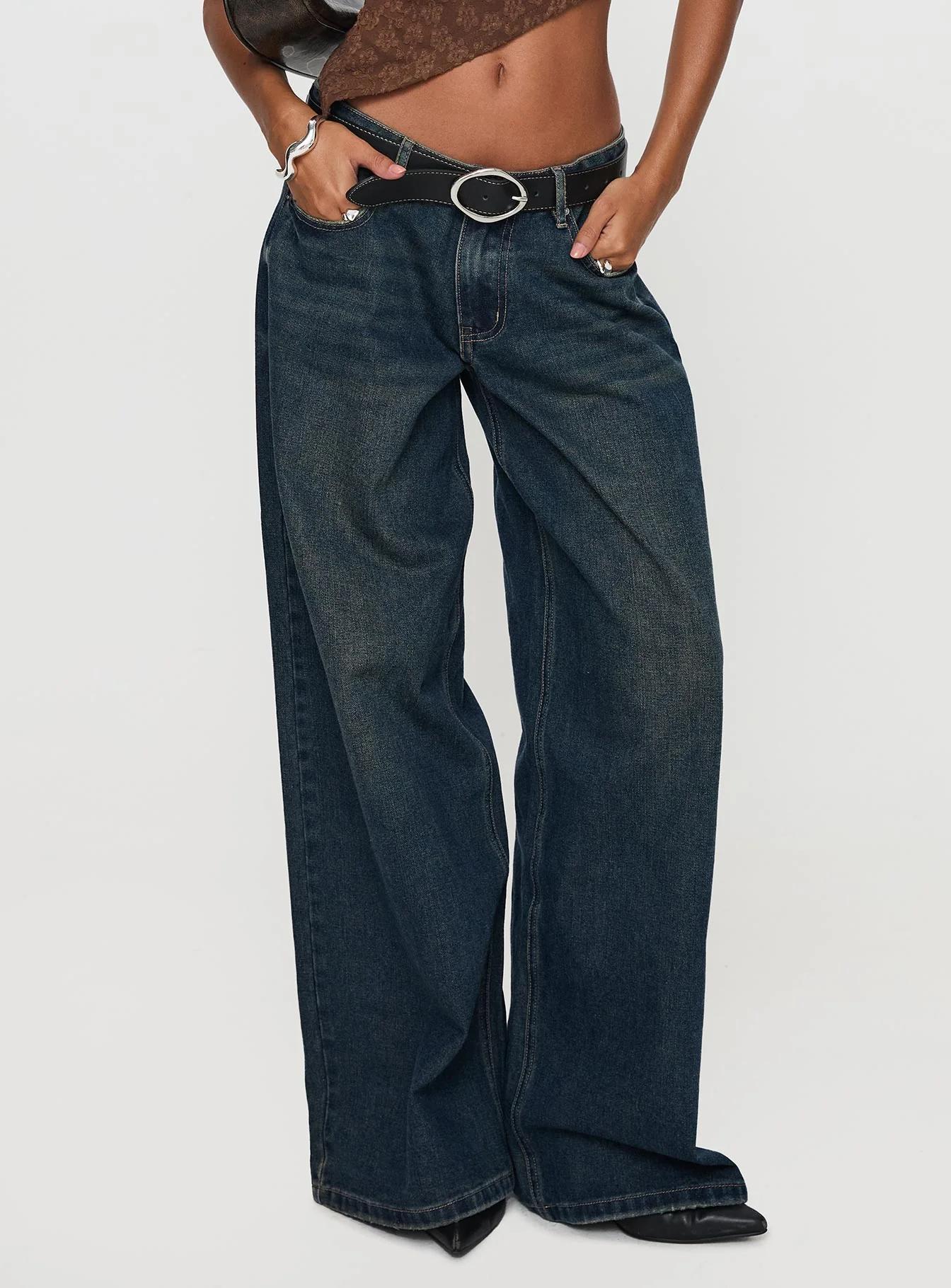Blue Wide-Leg Jeans