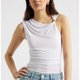 White Draped-Neck Tank
