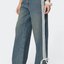 Blue Side-Stripe Wide-Leg Jeans