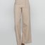 Beige Nadelstreifenhose mit weitem Bein