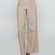 Beige Nadelstreifenhose mit weitem Bein