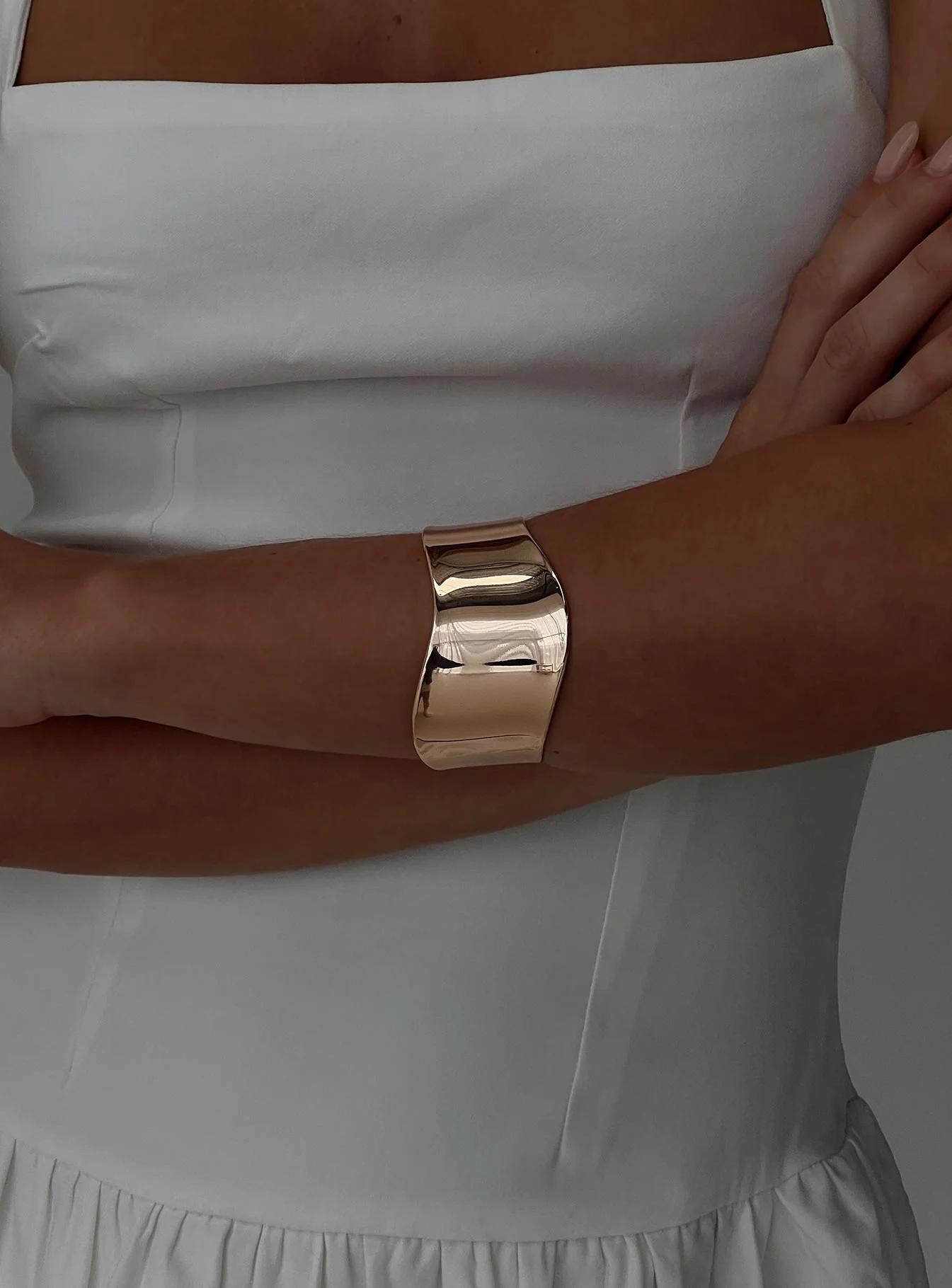 Gold Wide Cuff Bracelet