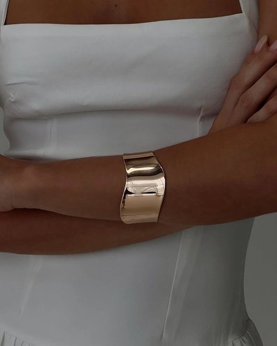 Gold Wide Cuff Bracelet