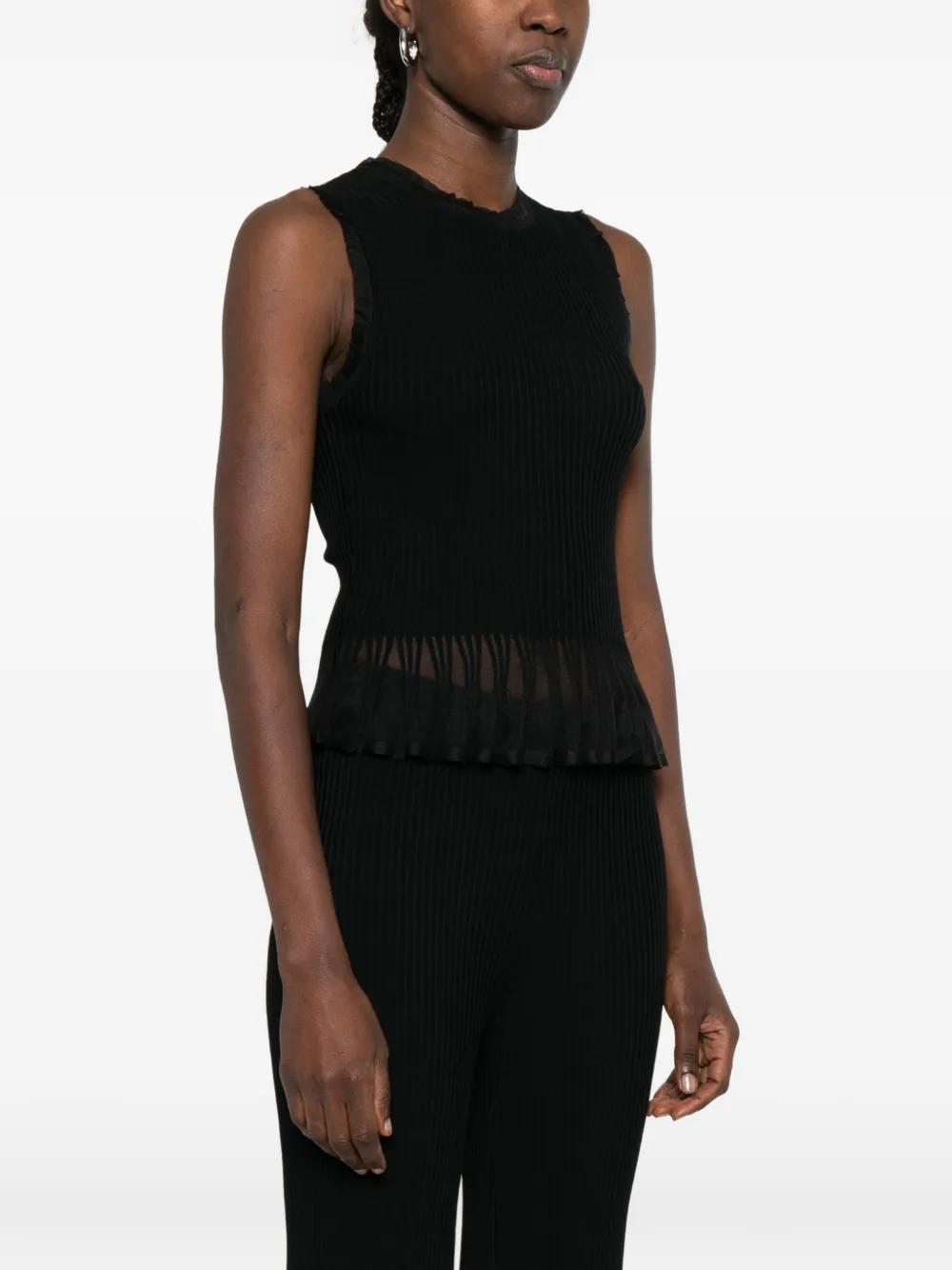Black Peplum Knit Tank