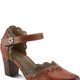Brown Floral Mary Jane Heels