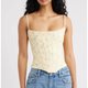 White Floral Corset Top