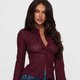 Burgundy Ribbed Cardigan