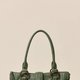 Olive Studded Top-Handle Bag