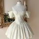 Ivory Pearl-Trim Off-Shoulder Corset Mini Dress