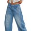 Light-Wash Barrel Jeans