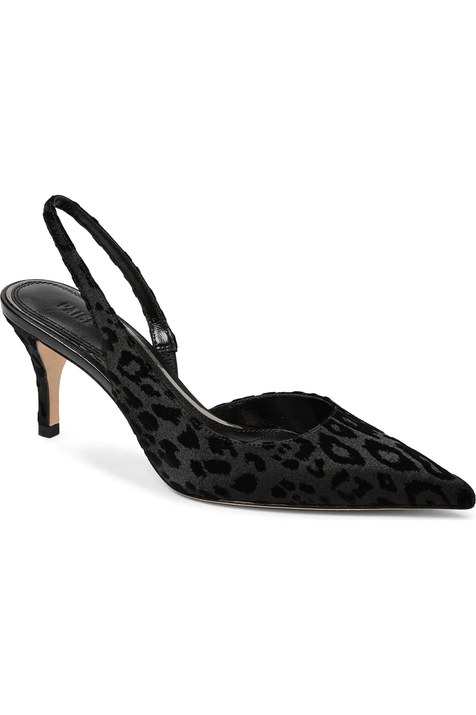 Black Leopard Slingback Heels