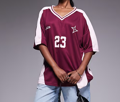 Burgundy Number Sports Jersey