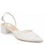 White Low-Heel Slingback Pumps