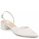 White Low-Heel Slingback Pumps