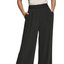 Black Pinstripe Wide-Leg Trousers