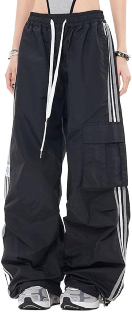 Black Cargo Track Pants