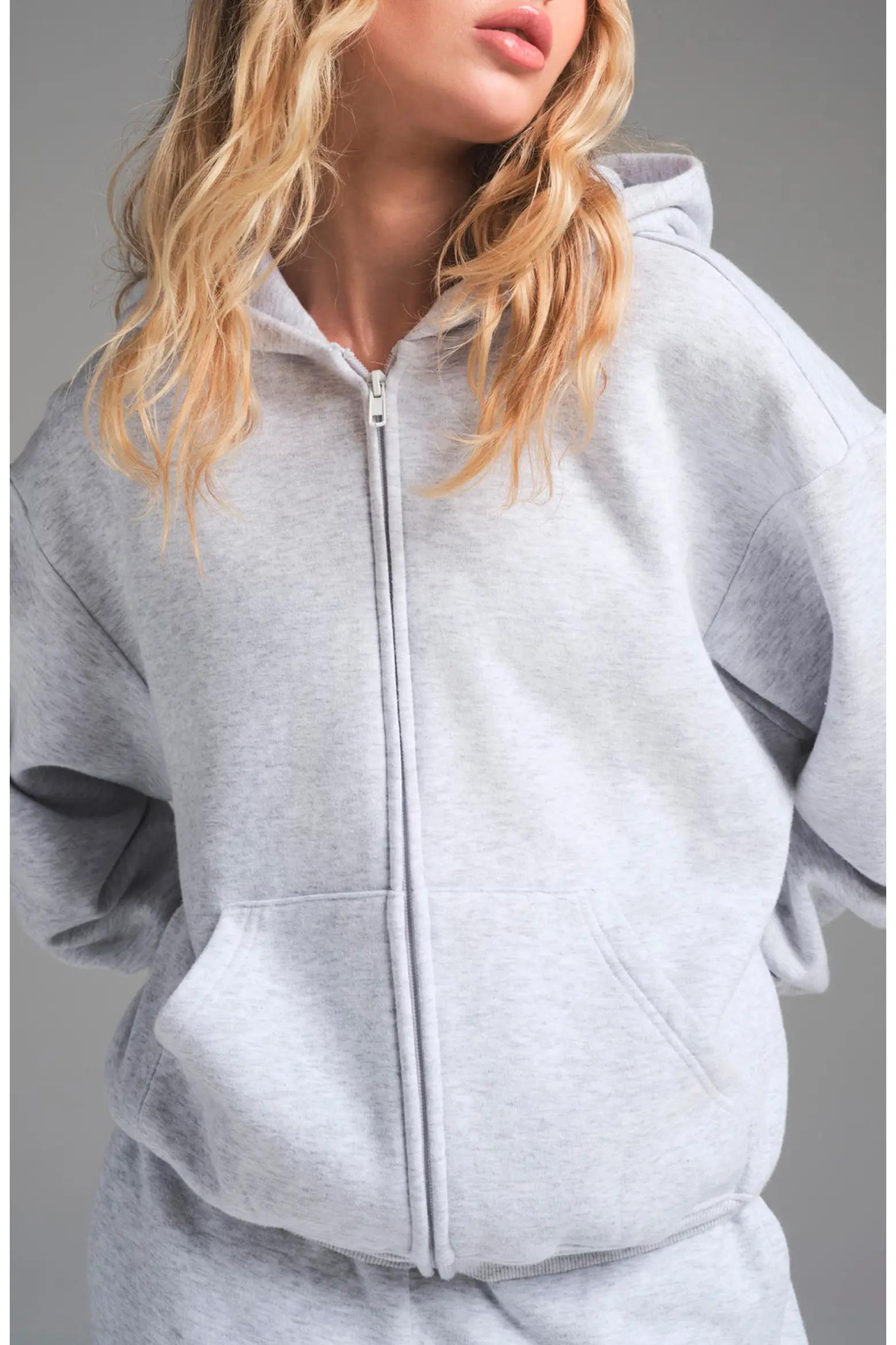 Grey Zip Hoodie