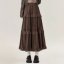 Brown Tiered Maxi Skirt