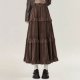 Brown Tiered Maxi Skirt