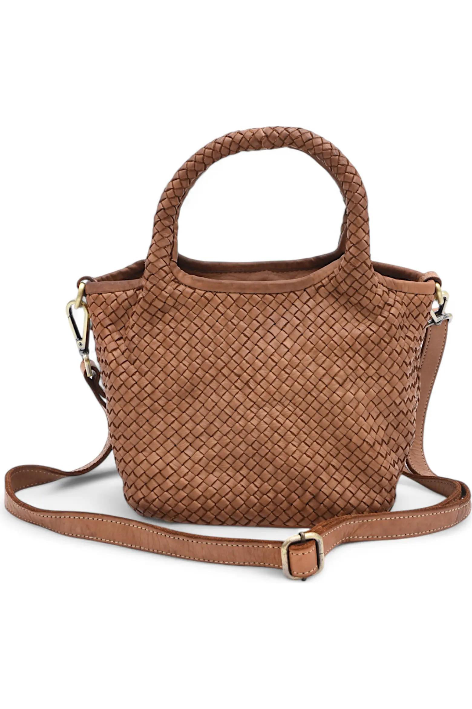 Brown Woven Handbag