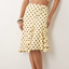 Brown Polka Dot Midi Skirt