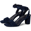 Navy Block-Heel Sandals