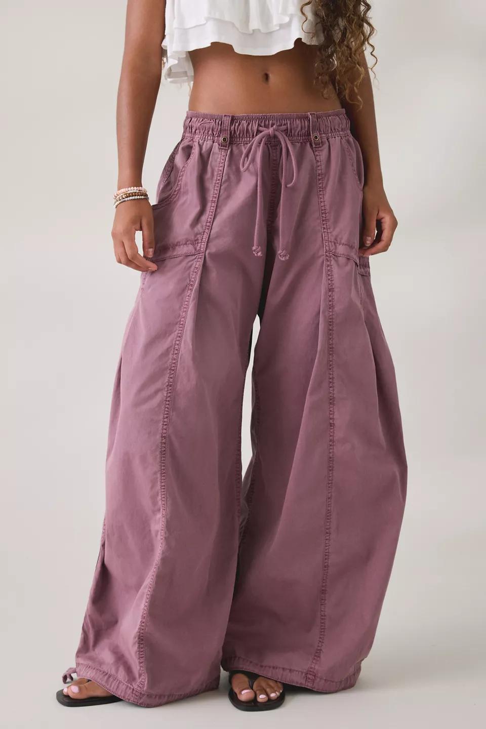 Plum Cargo Parachute Pants