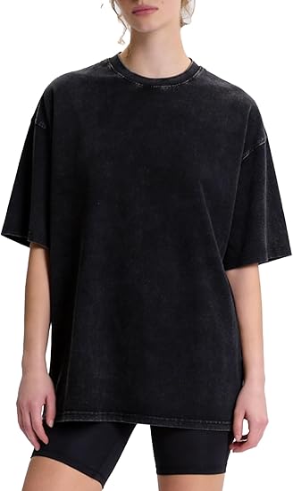 Black Oversized Washed Tee