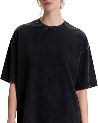 Black Oversized Washed Tee