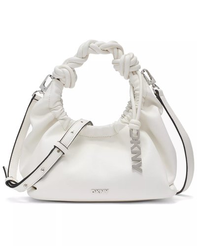Weiße geraffte Schultertasche