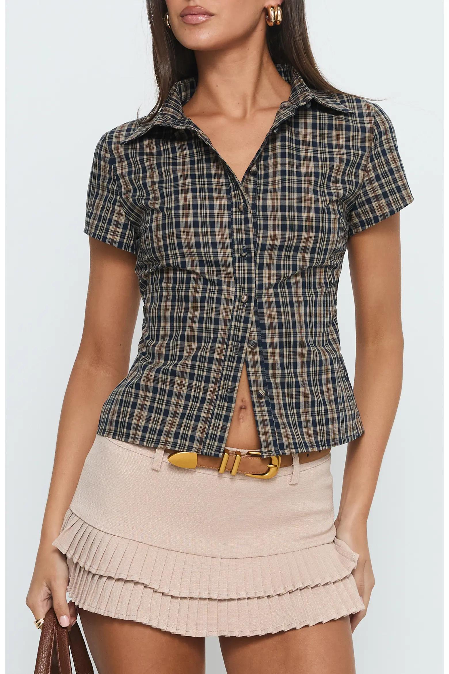 Brown Plaid Western Shirt