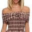 Brown Plaid Off-Shoulder Top