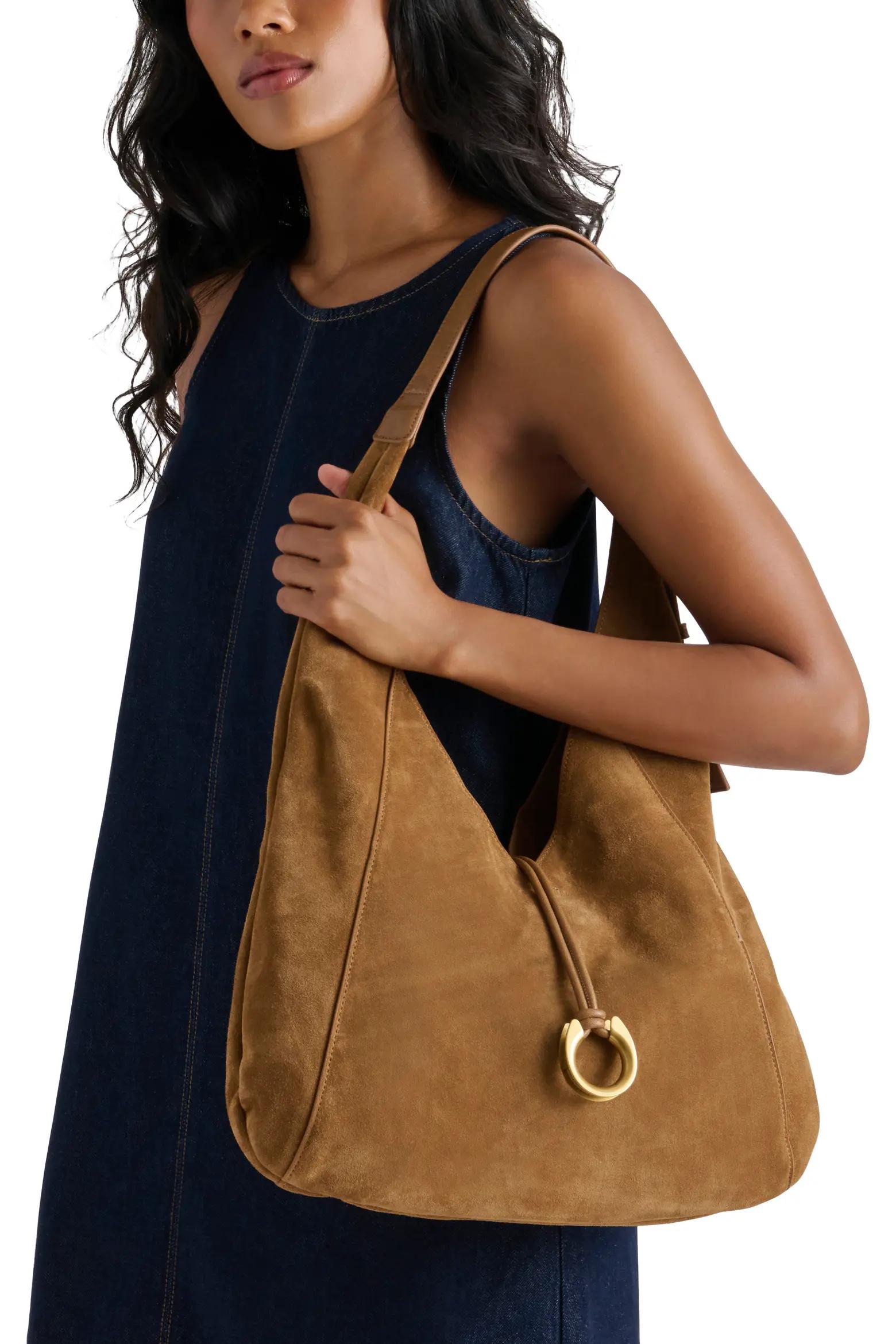 Brown Suede Shoulder Bag