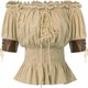 Beige Fringe Off-Shoulder Top