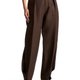 Braune Bundfaltenhose mit schmalem Saum