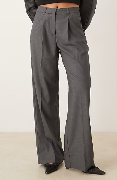 Grey Wide-Leg Trousers