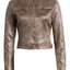 Grey Leather Moto Jacket