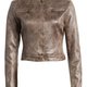 Grey Leather Moto Jacket
