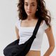 Schwarze Nylon-Crossbody-Tasche