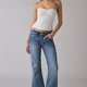Blue Straight Leg Jeans