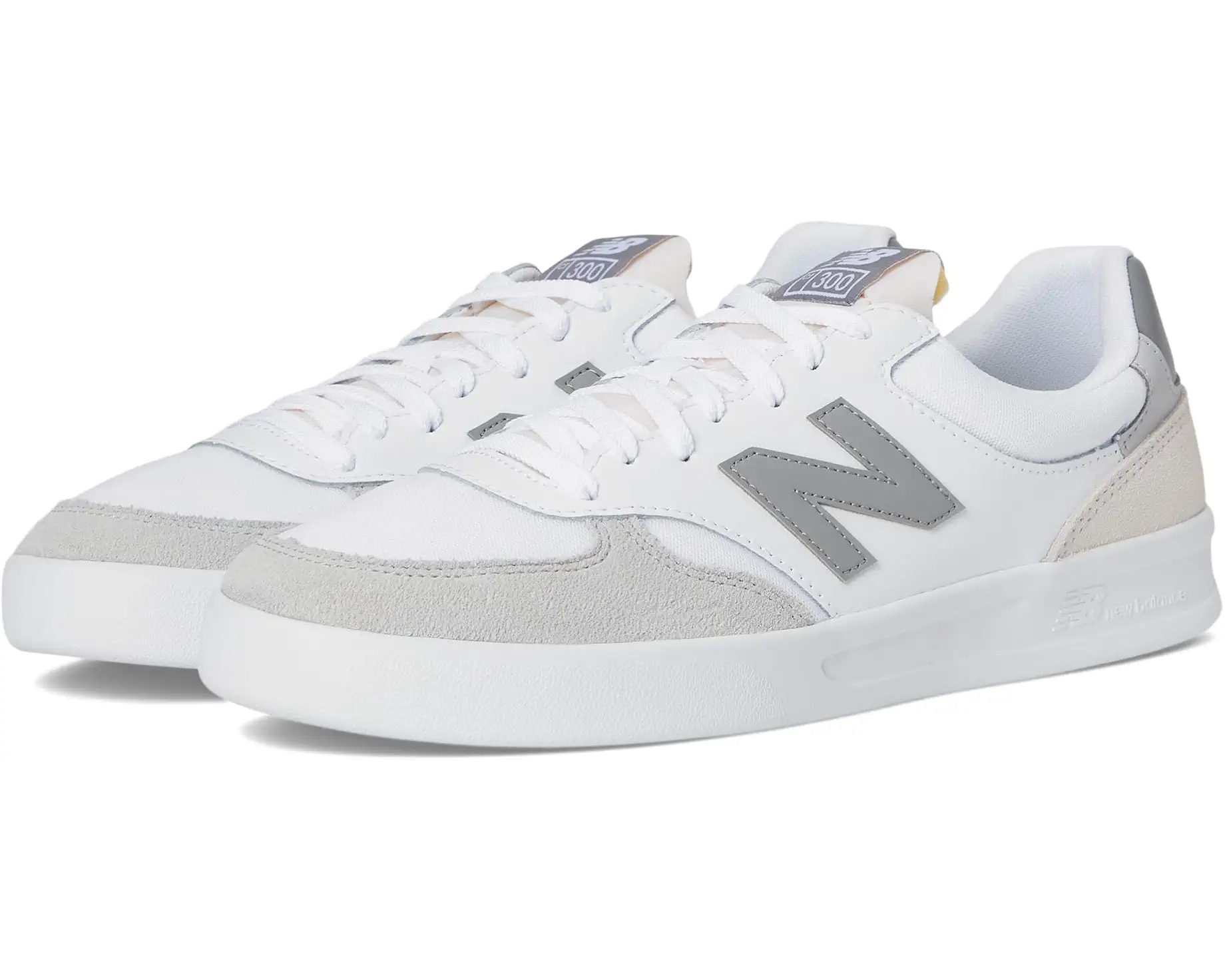 White and Grey Low-Top Sneakers
