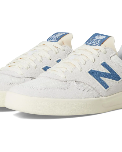 White and Blue Low-Top Sneakers
