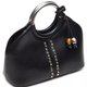 Black Studded Top-Handle Bag