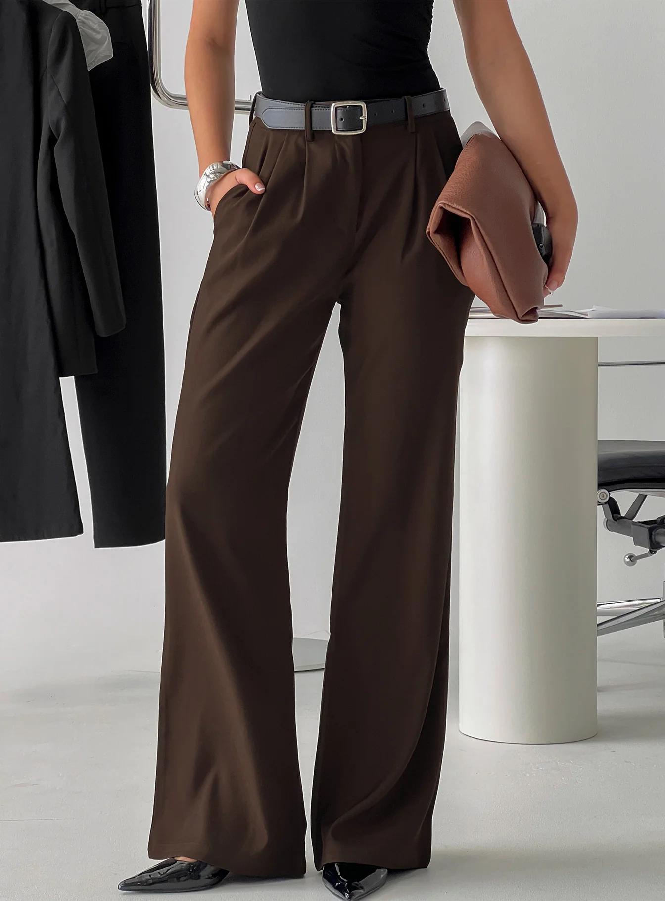Brown Wide-Leg Trousers
