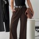 Brown Wide-Leg Trousers