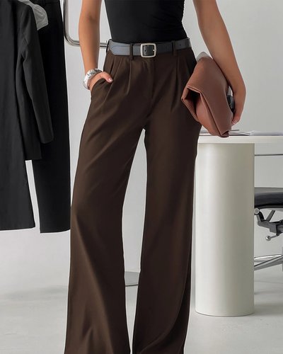 Brown Wide-Leg Trousers