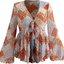Patchwork Tie-Front Blouse