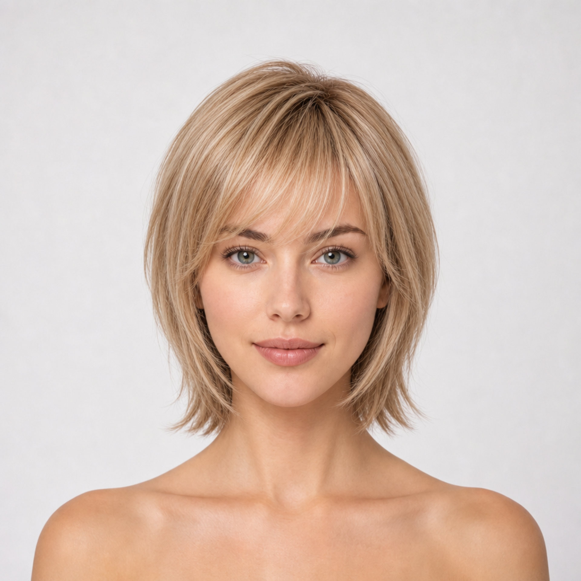 Layered Bob with Curtain Bangs